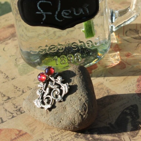 Fire Opal Earrings wear as studs or with Morning Glory Jackets Striking Fire! - Picture 3 of 6